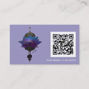 CARTE DE VISITE VIOLET ORACLE EMBLÈME DU LOTUS MYSTIQUE