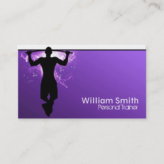 Carte De Visite Violet Personnel Trainer (Devant)