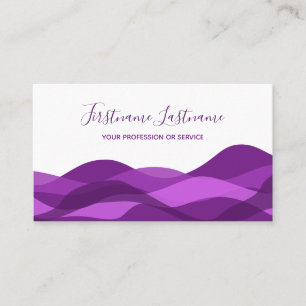 Carte De Visite Violet violet abstrait vagues calligraphie entrepr