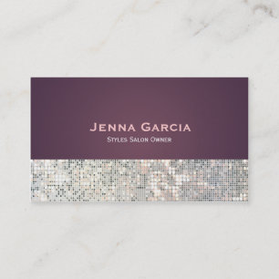 Carte de visite violette pailletée Glitzy Glam