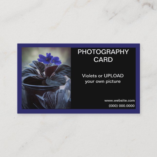 Carte De Visite Violettes de fleurs de fenêtre violet d'image (Devant)