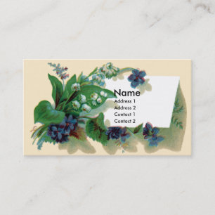 Carte De Visite Violettes et muguet victoriens