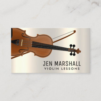 Carte De Visite ・ violon à effet faux métallique