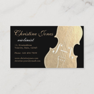 Carte De Visite violon à feuille d'or