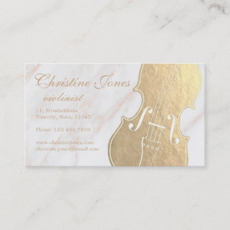 Carte De Visite violon de feuille d'or faux sur marbre