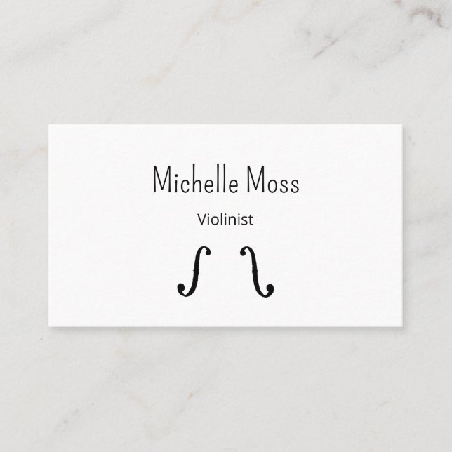 Carte De Visite Violon F Holes Musique Enseignant Violiniste (Devant)