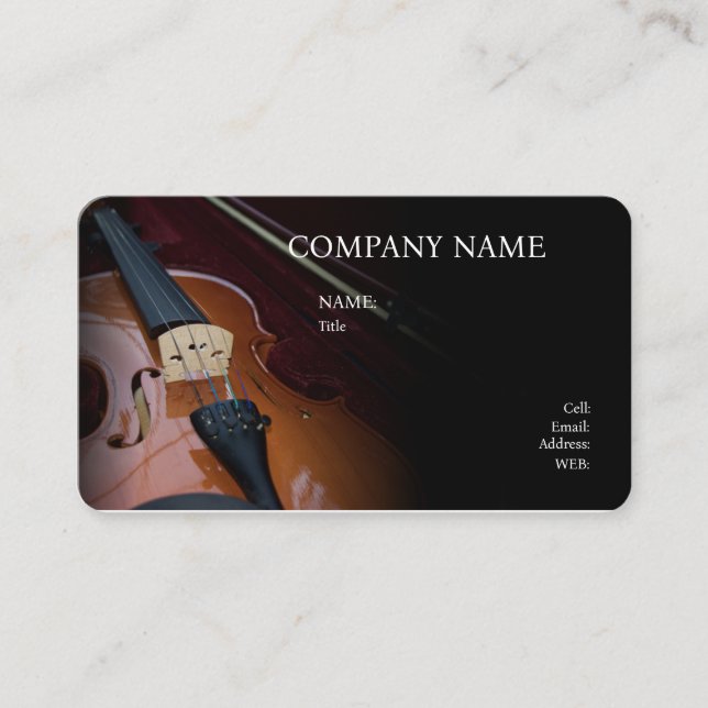 CARTE DE VISITE VIOLON MODÈLE DE BASE (Devant)