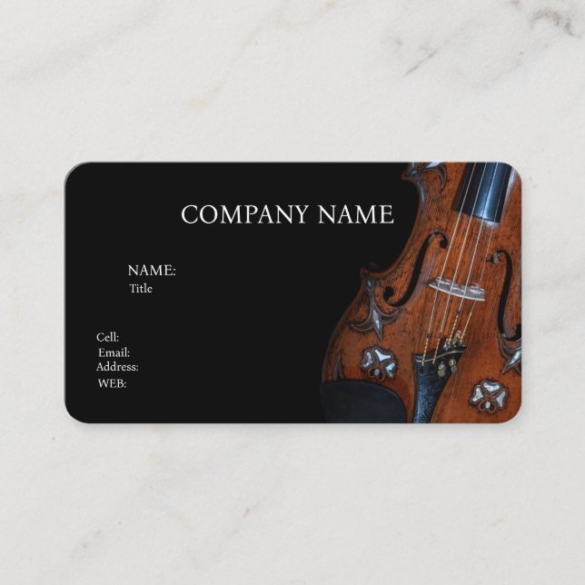 Carte de visite VIOLON, MUSICIEN (Devant)