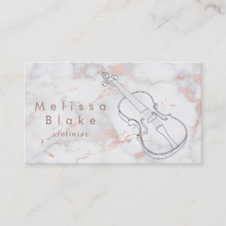 Carte De Visite violon sur marbre rose
