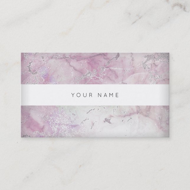 Carte De Visite Vip blanc pastel rose gris gris argenté (Devant)