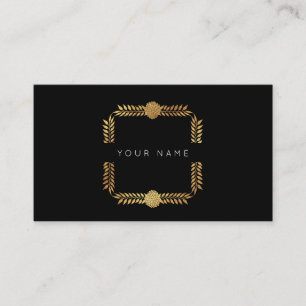 Carte De Visite Vip noir Laurel Golden Foil rose