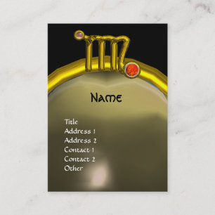 CARTE DE VISITE VIRGO / GOLD ZODIAC SIGNE JEWEL AGATE MONOGRAS