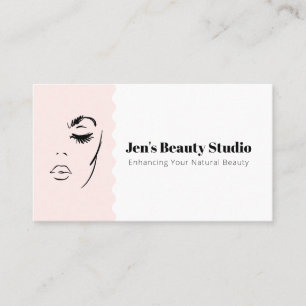Carte De Visite Visage Féminin Minimaliste en Art Linéaire Esthéti