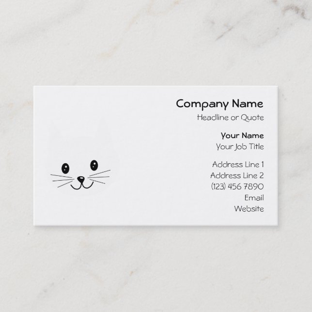 Carte De Visite Visage mignon de chat (Devant)