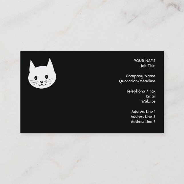 Carte De Visite Visage mignon de chat (Devant)