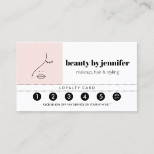 Carte De Visite Visage minimaliste Beauté Logo Maquillage Artiste