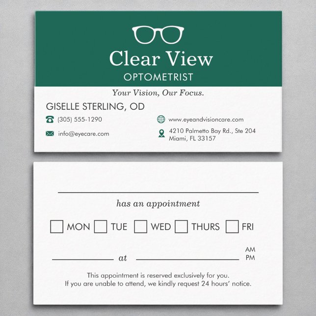 Carte De Visite Vision Care Doctor Optométrist Bureau Nomination (Créateur téléchargé)
