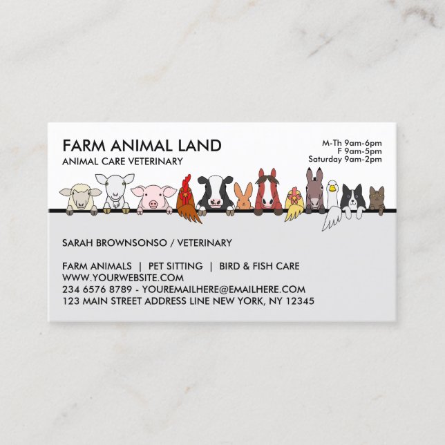 Carte De Visite Visite vétérinaire de rendez-vous suivant d'animal (Devant)