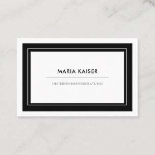 Carte De Visite Visitenkarte minimaliste moderne à Schwarz