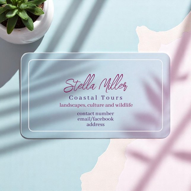 Carte De Visite Visites côtières Élégant guide touristique (Créateur téléchargé)