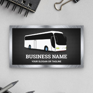 Carte De Visite Visites guidées en bus blanc de luxe Agence de voy