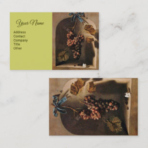 Carte De Visite Viticulture ACCROCHÉE de RAISINS, vert Brown
