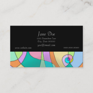 Carte De Visite Vitre Fausse Colorée dans des Tons Pastels