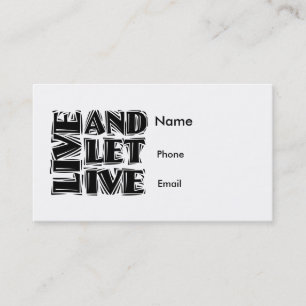 Carte De Visite Vivez et laissez vivre