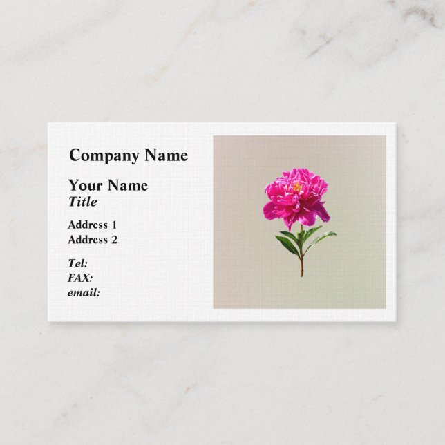 Carte De Visite Vivid Peony rose (Devant)