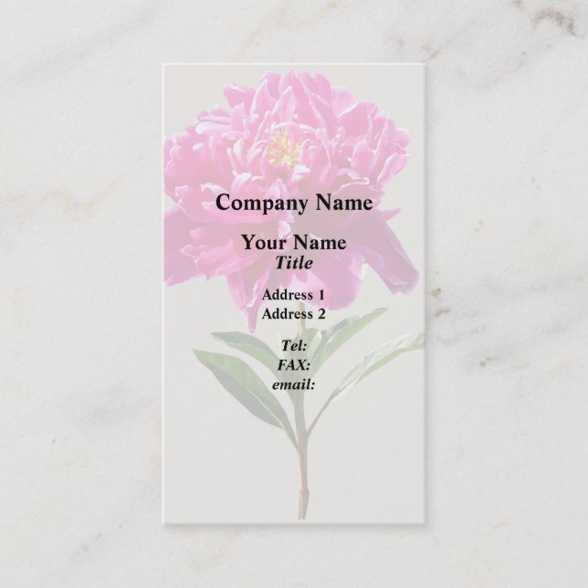 Carte De Visite Vivid Peony rose (Devant)