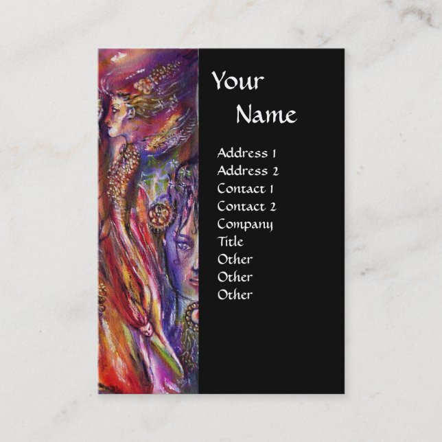 Carte De Visite VIVIEN ET MERLIN Imaginaire rose violet noir (Devant)