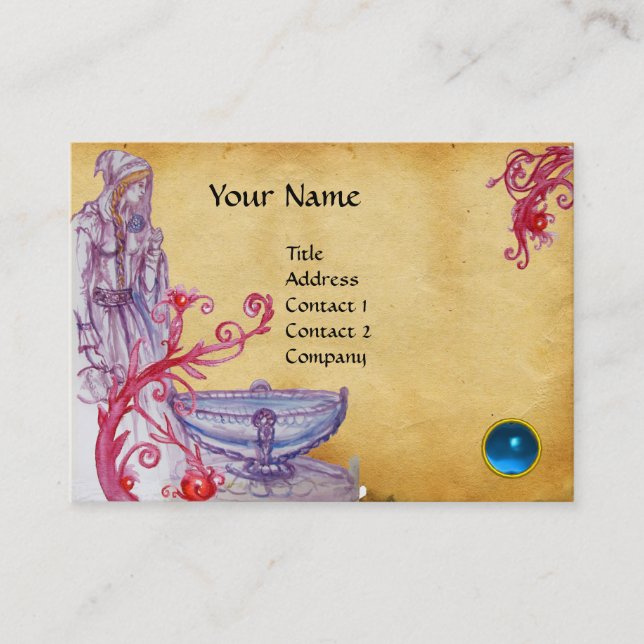 Carte De Visite VIVIEN MONOGRAM bleu gemme (Devant)
