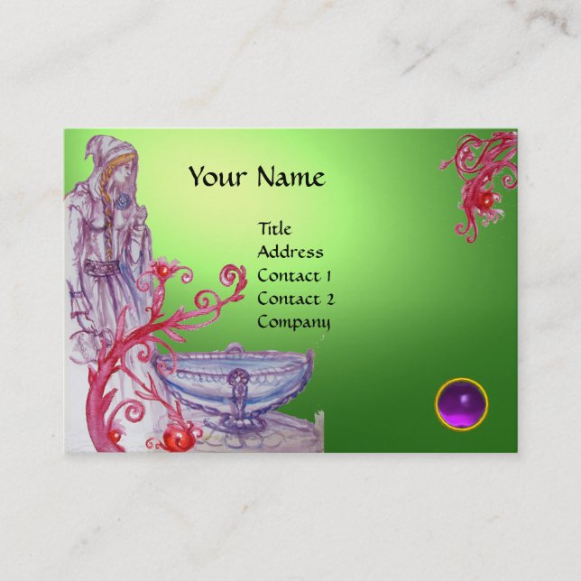 Carte De Visite VIVIEN MONOGRAM gem vert blanc violet (Devant)