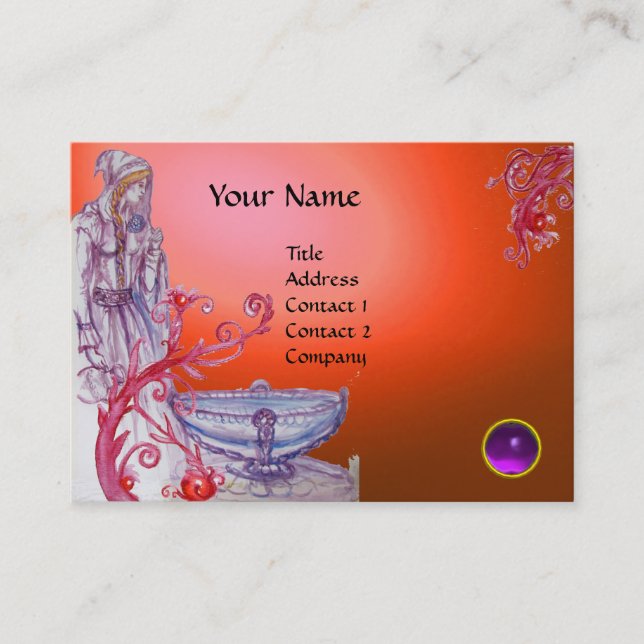 Carte De Visite VIVIEN MONOGRAM gemme orange blanc violet (Devant)