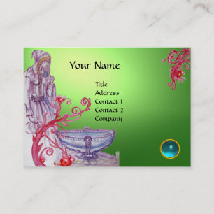 Carte De Visite VIVIEN MONOGRAM gemme vert blanc bleu