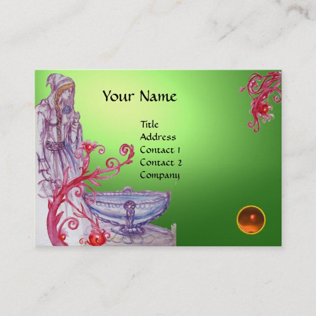 Carte De Visite VIVIEN MONOGRAS gemme vert blanc orange (Devant)