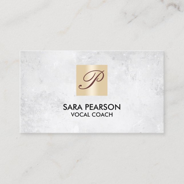 Carte De Visite Vocal Coach Singing Lessons Gold Monogram (Devant)
