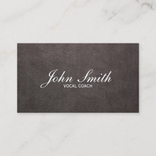 Carte de visite vocal en cuir foncé chic