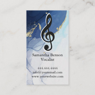 Carte De Visite Vocalist Singer Musical Clef Logo Noir Blanc
