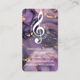 Carte De Visite Vocalist Singer Musical Clef Logo Rose Gold Music