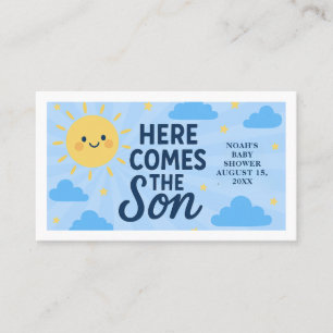 Carte De Visite Voici venir le fils Baby Shower - Soleil