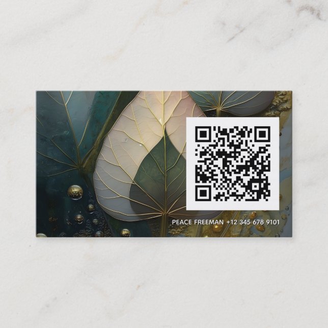 Carte De Visite Voile de feuilles | conception botanique (Devant)
