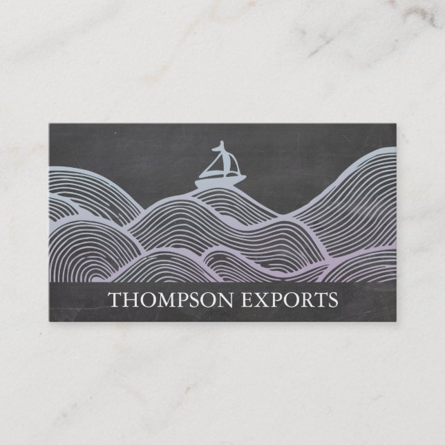 Carte De Visite Voilier | Vagues (Devant)