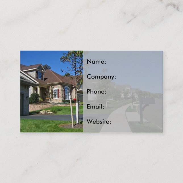 Carte De Visite Voisinage & Grey Welcome Mat Agent immobilier (Devant)