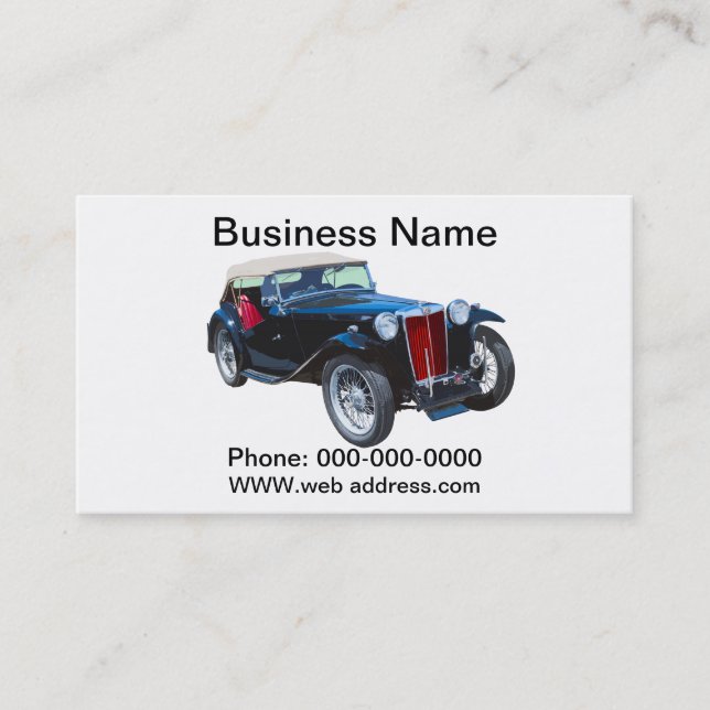 Carte De Visite Voiture ancienne noire de comité technique de (Devant)