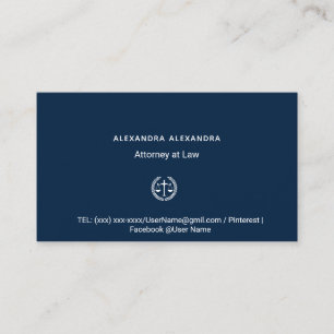 Carte De Visite Voiture d'avocat de droit naval minimaliste pour e