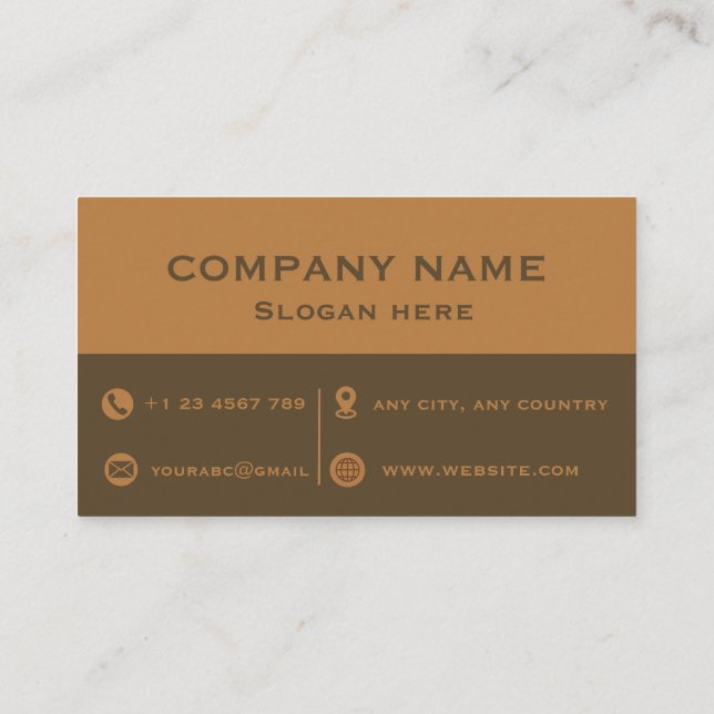 Carte De Visite Voiture de société marron et ocre deux tons profes (Dos)