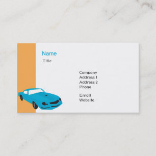 Carte De Visite Voiture de sport bleue - affaires