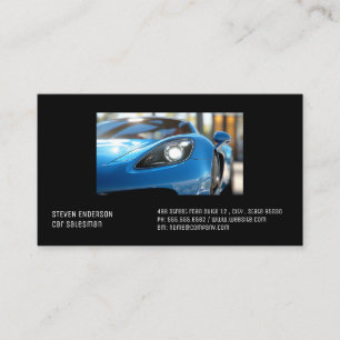 Carte De Visite Voiture de sport bleue Gros plan