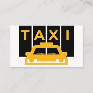 Carte De Visite Voiture de taxi jaune avec bandes noires